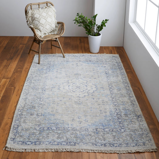 Caldwell Transitional Rug - 8108F by Feizy in gray, blue, ivory. Made from wool, viscose in a unique style.