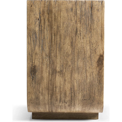 Stone Ridge Leather Credenza by Jonathan Charles in tully light acacia. Made from acacia in a transitional style.