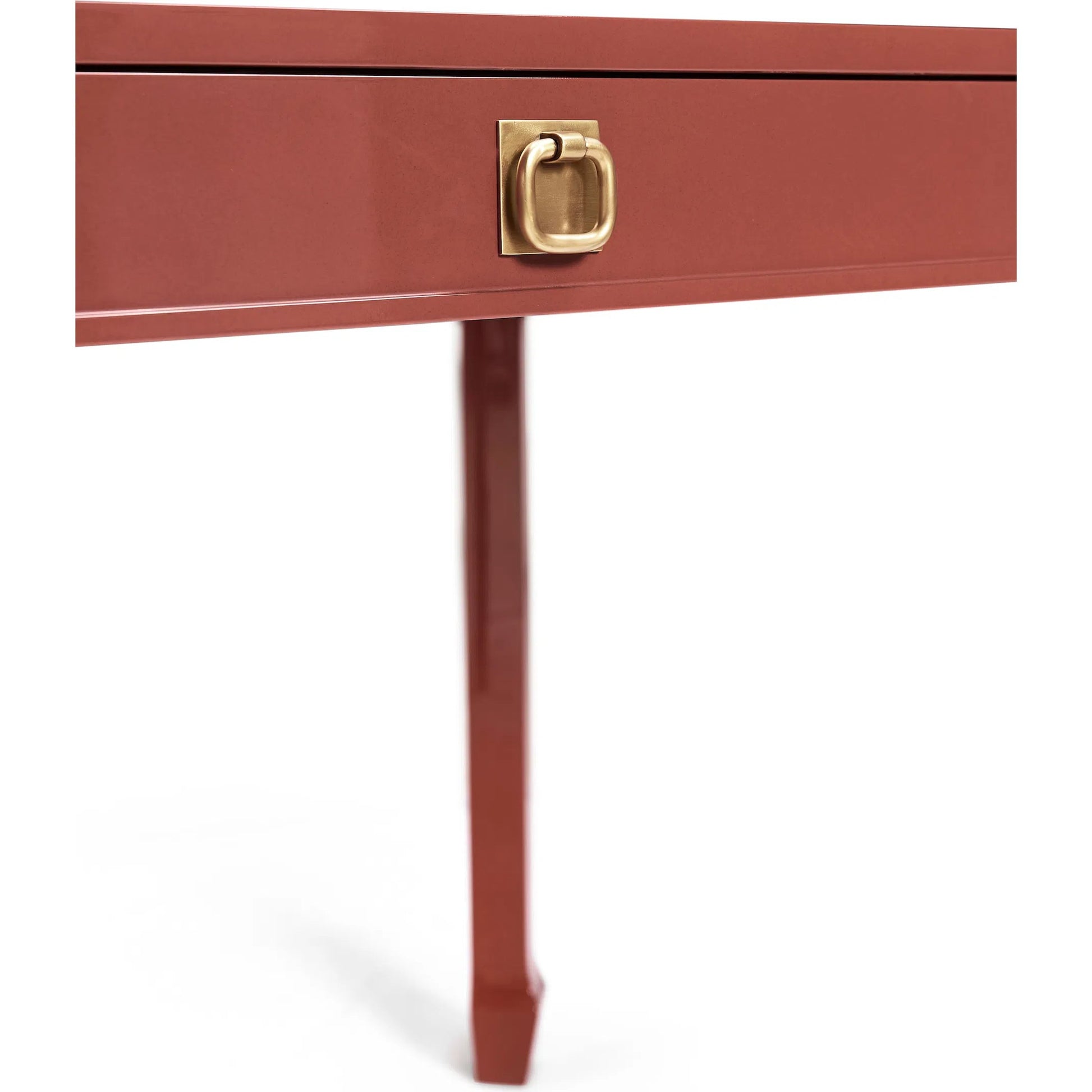 Polly Rose Desk by Jonathan Charles in dor red lacquer. Made from beech in a eclectic & global style.