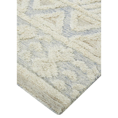 Anica Traditional Geometric Rug - 8005F by Feizy in ivory, blue, tan. Made from wool in a unique style.