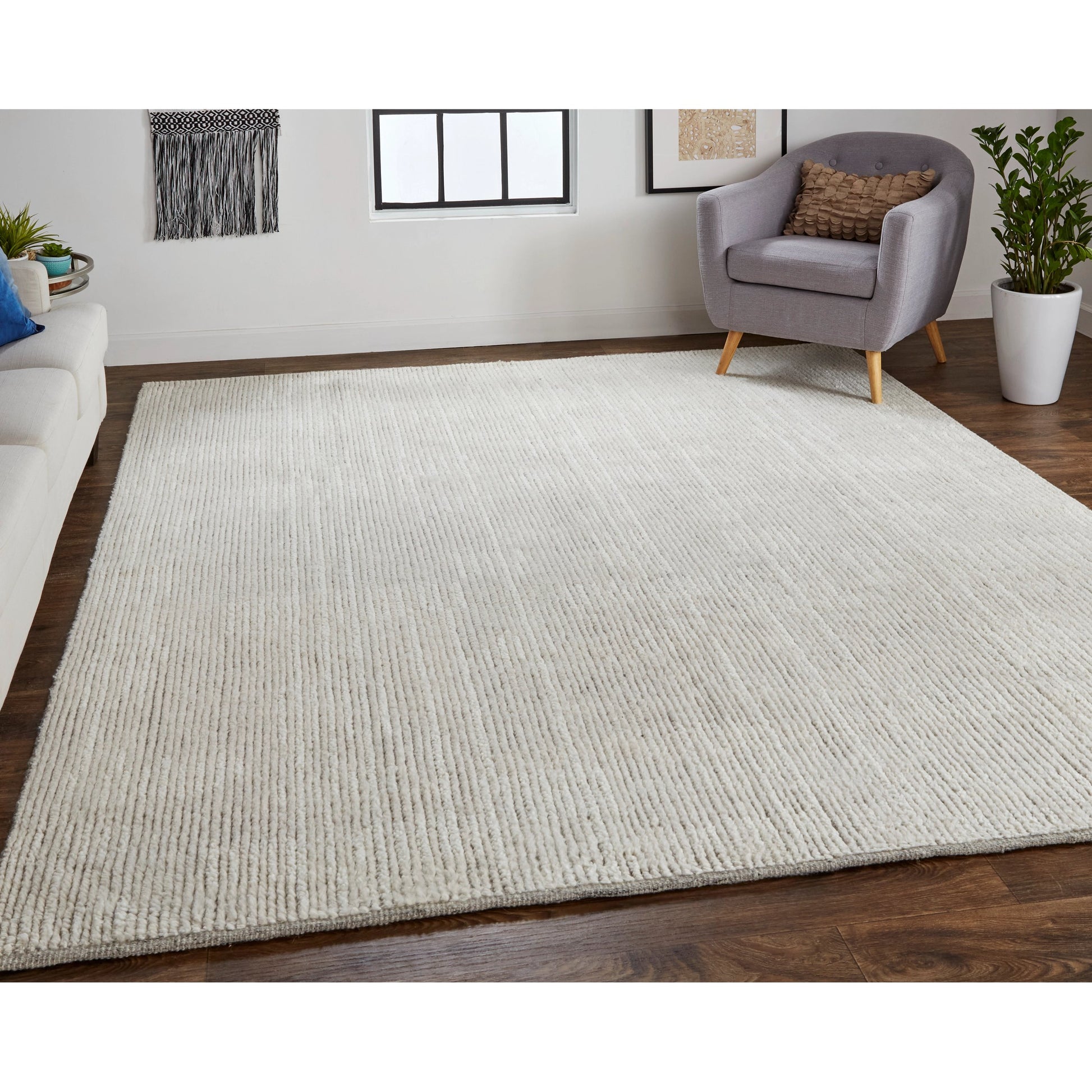 Alford Solid Rug - 6922F by Feizy in ivory, tan. Made from wool in a unique style.