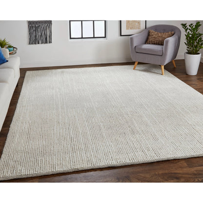 Alford Solid Rug - 6922F by Feizy in ivory, tan. Made from wool in a unique style.