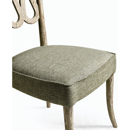 Ampney Side Chair (Set of 2) by Jonathan Charles in light brown and washed grey oak. Made from oak, foam, fabric in a traditional style.