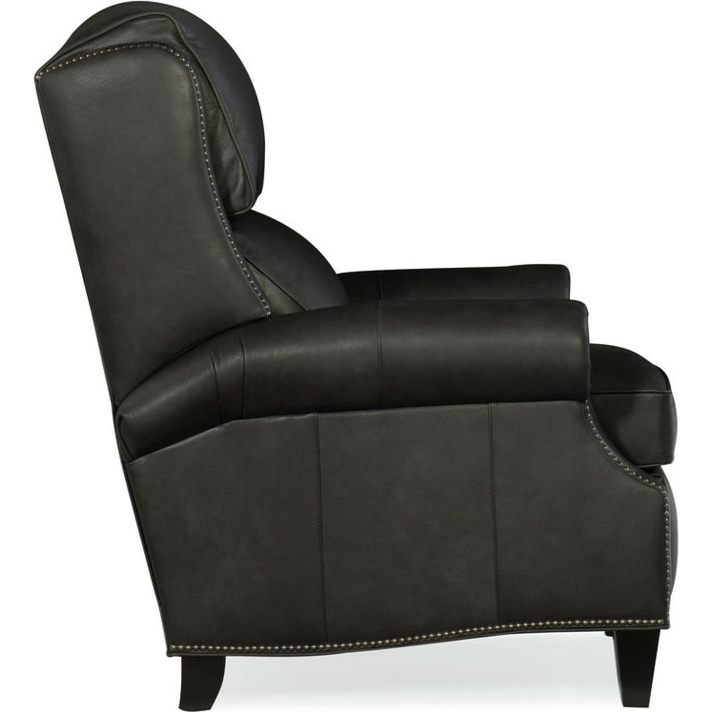 003 SI-1873123,SI-1873124 | Additional Silo | Huss Reclining Chair by Bradington-Young by Hooker Furniture in charcoal and plantation finish, gunmetal nails. Made from 100% leather in a unique style.