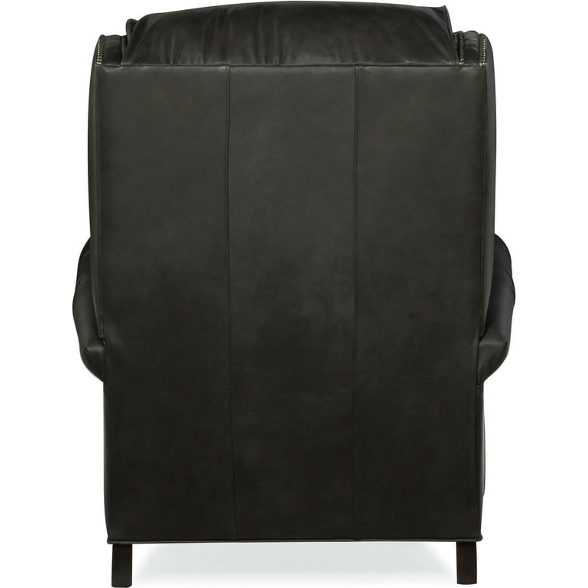 Huss Reclining Chair by Bradington-Young by Hooker Furniture in charcoal and plantation finish, gunmetal nails. Made from 100% leather in a unique style.