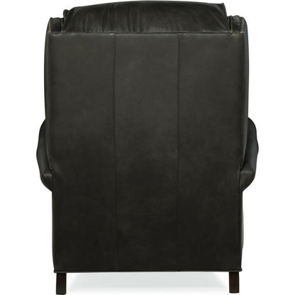 Huss Reclining Chair by Bradington-Young by Hooker Furniture in charcoal and plantation finish, gunmetal nails. Made from 100% leather in a unique style.