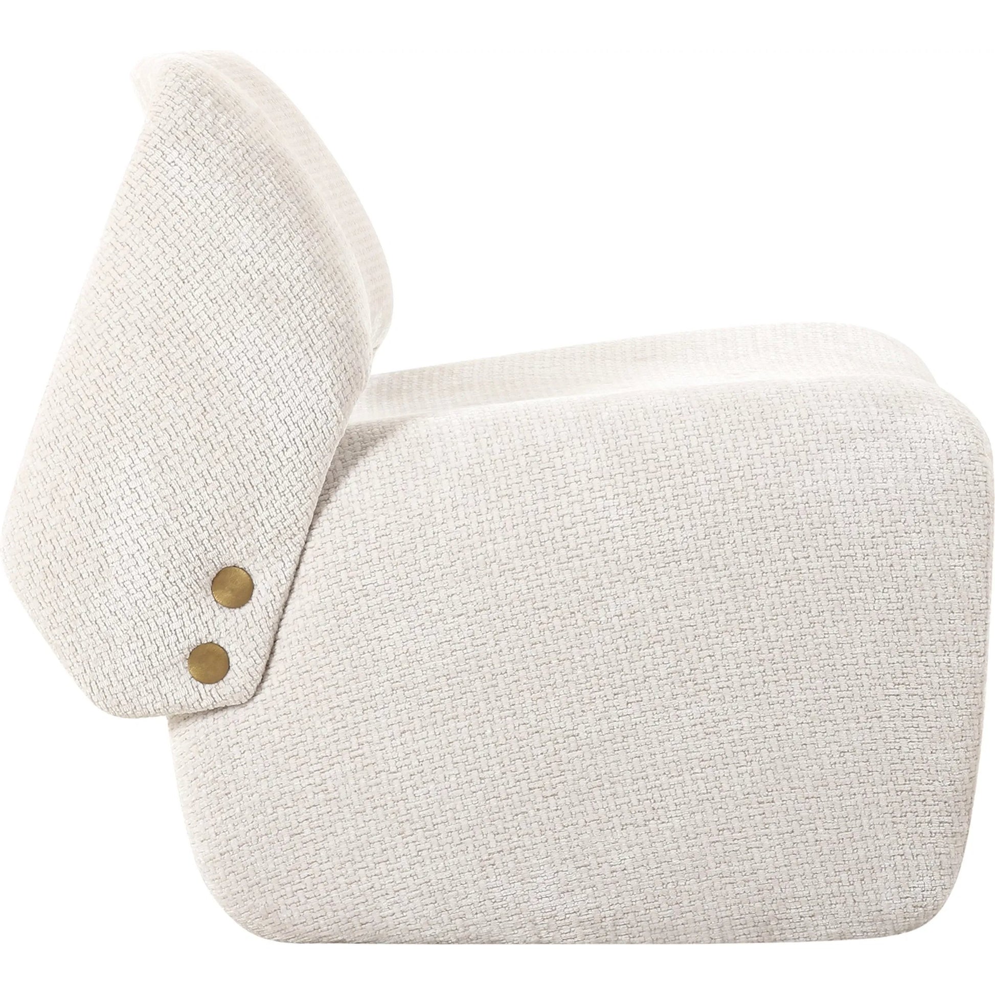 Zarina Upholstered Modern Accent Chair - PZW-21101 by Pasargad Home in ivory. Made from polyester in a unique style.