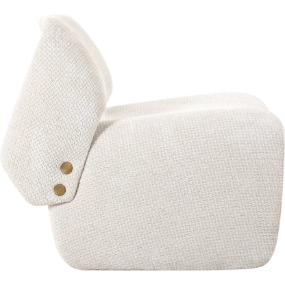 Zarina Upholstered Modern Accent Chair - PZW-21101 by Pasargad Home in ivory. Made from polyester in a unique style.
