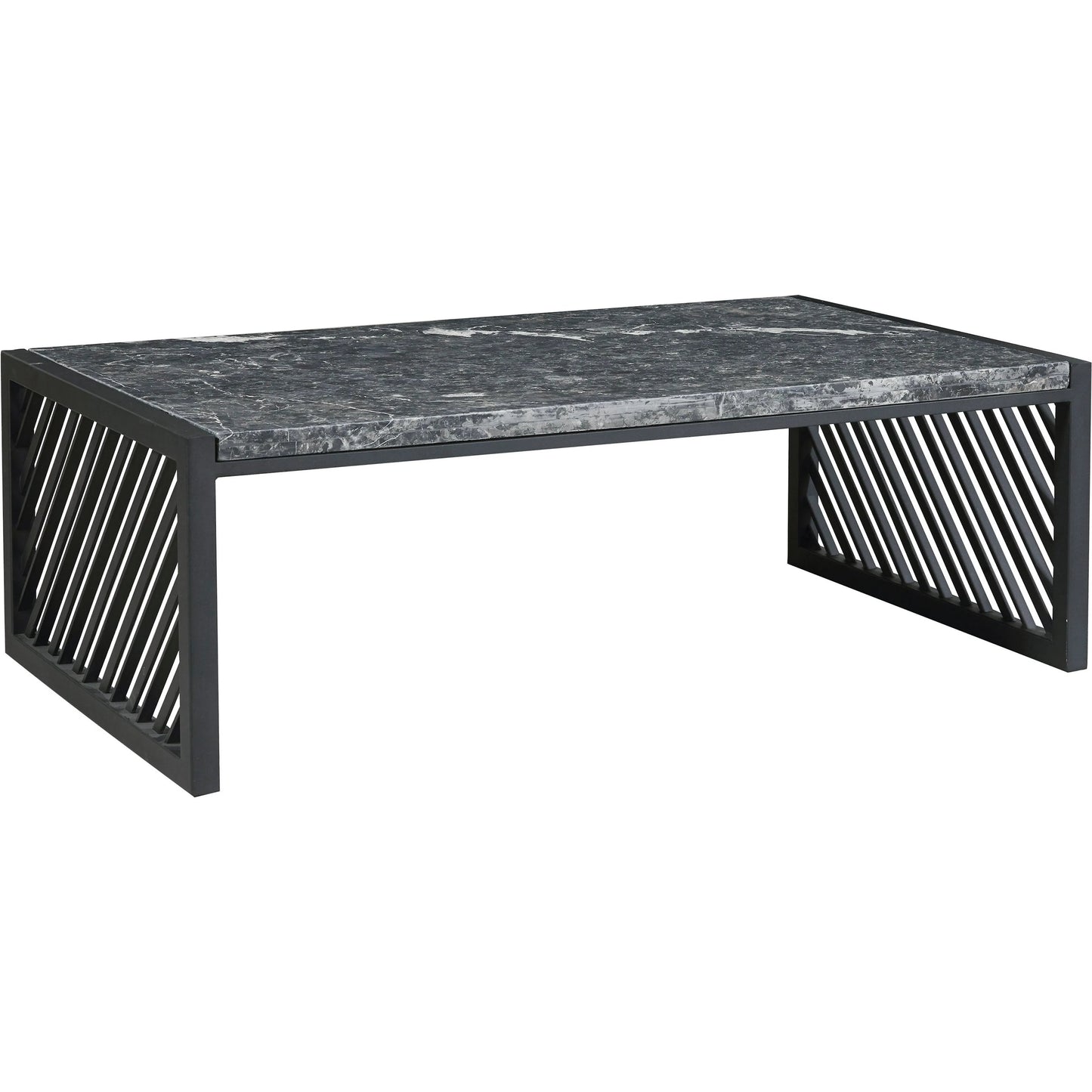 001 SI-2238765 | Primary Silo | Modern Industrial Stone Top Cocktail Table by Pulaski Furniture in black. Made from stone in a modern style.