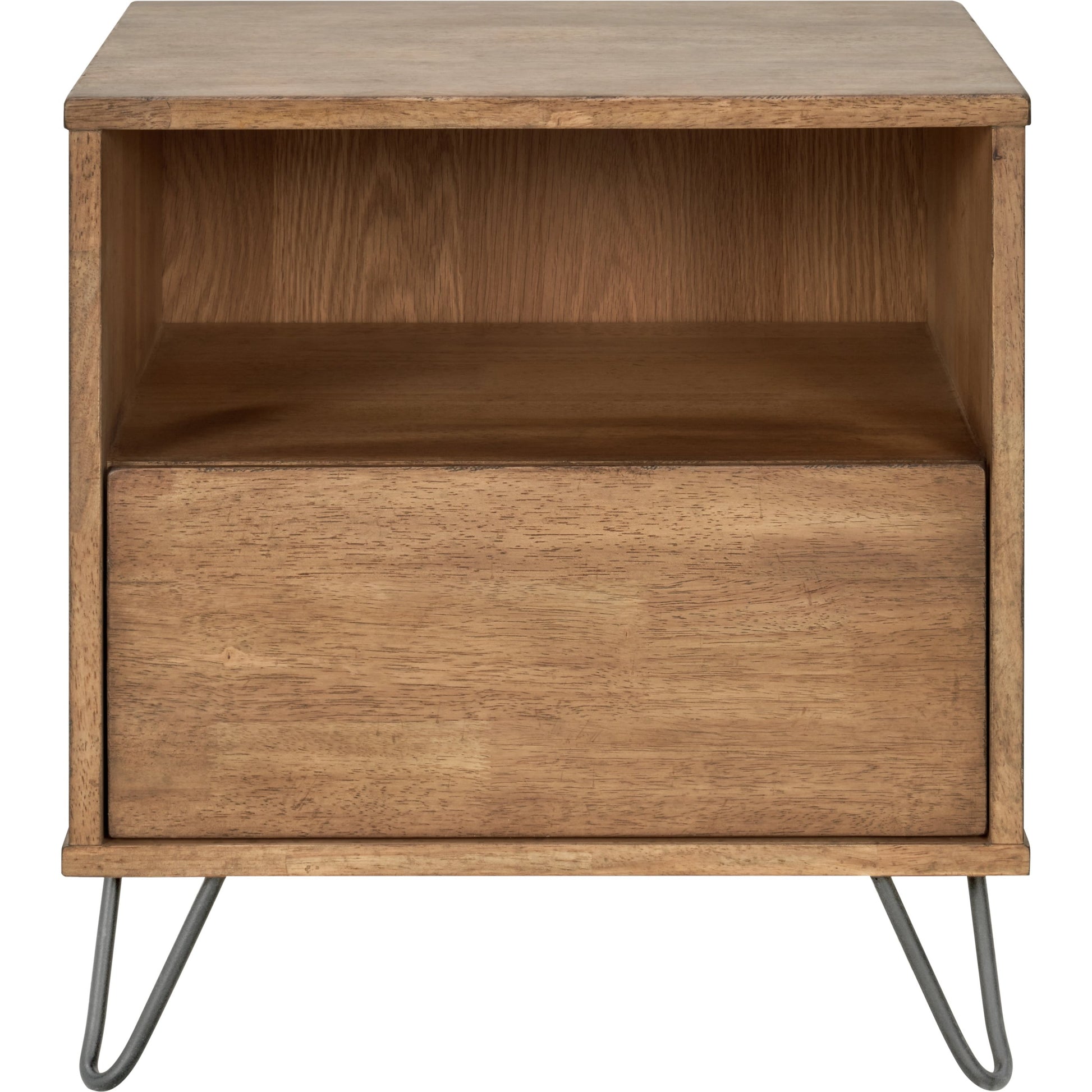 Zest 1-Drawer Nightstand by Zest in washed oak. Made from mdf, partical board in a modern style.