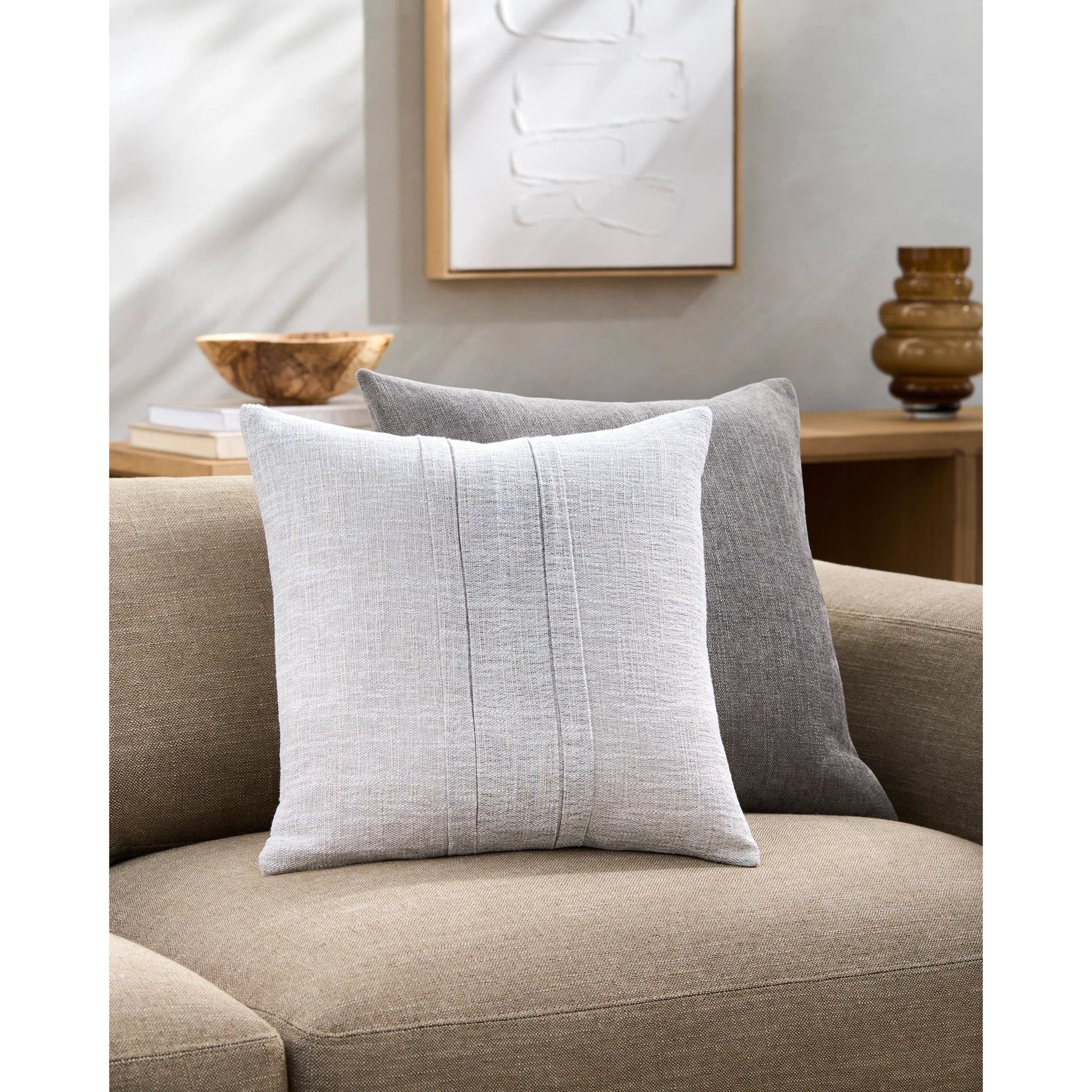 Pleated Cotton Pillow - 488462 by Livabliss. Made from front: 100% cotton, back: 100% cotton in a modern style.