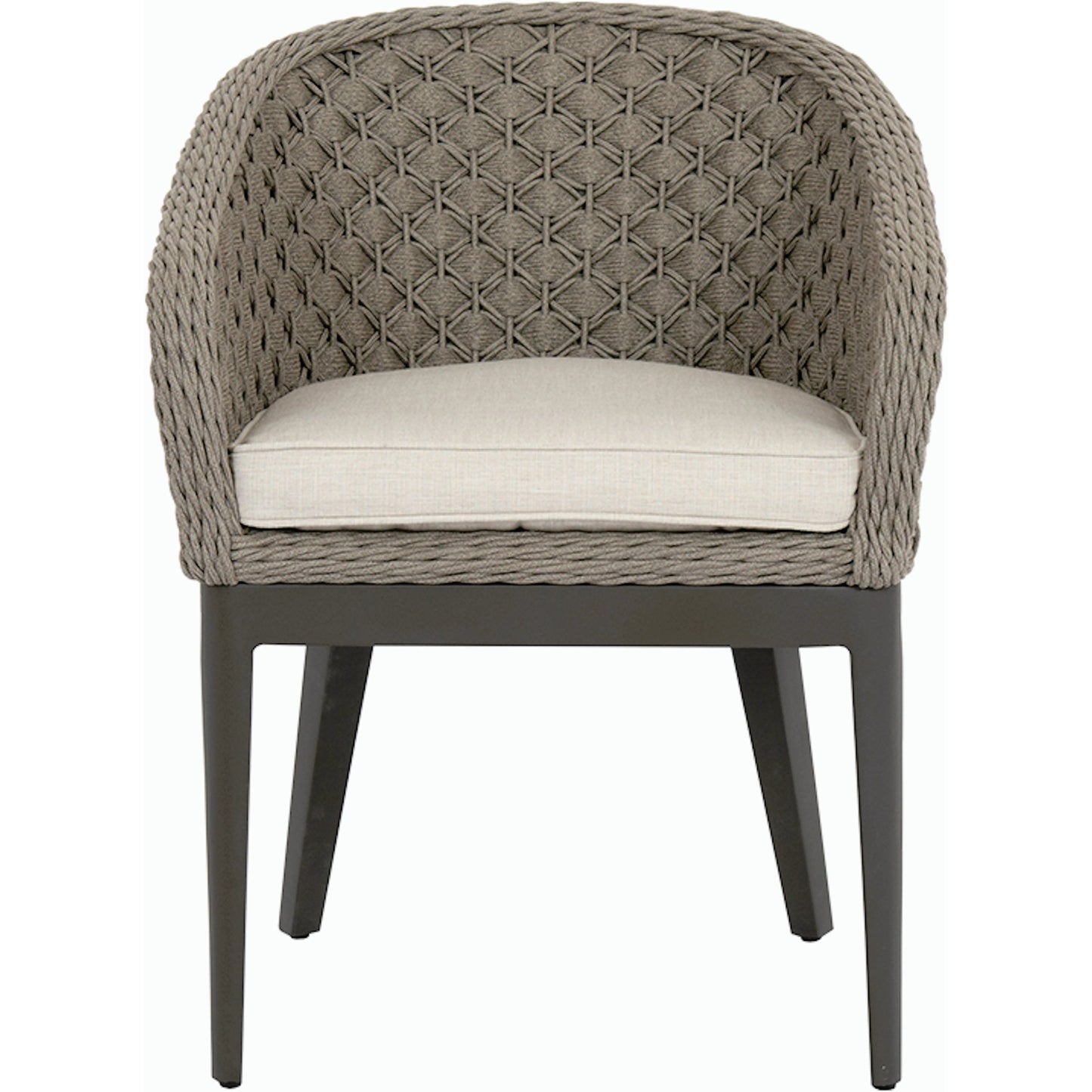 005 SI-2167078 | Additional Silo | Marbella Outdoor Dining Chair by Sunset West in graphite. Made from olefin rope in a modern style.