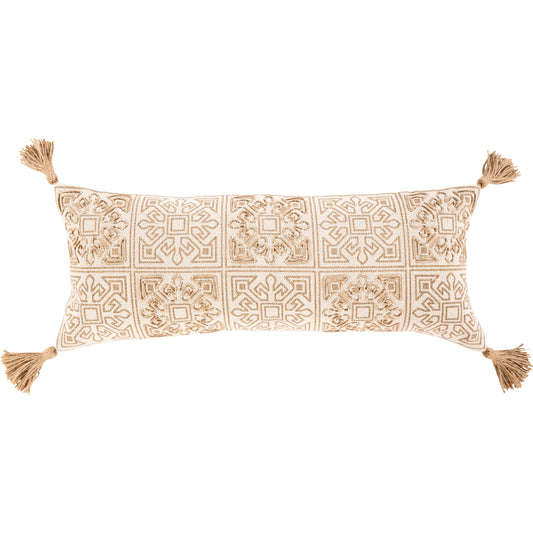 Parisa Pillow - 30642 by Livabliss in beige, cream. Made from 100% cotton in a eclectic & global style.