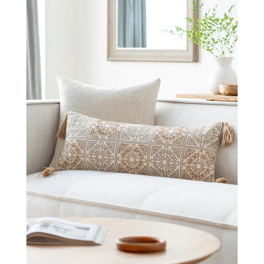 Parisa Pillow - 30642 by Livabliss in beige, cream. Made from 100% cotton in a eclectic & global style.