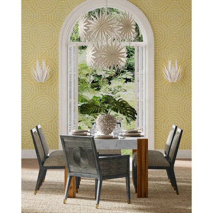 Santos Armchair by Currey and Company. Made from mahogany, rattan, brass in a modern style.