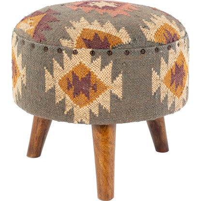 Panja - 25289 by Livabliss in dark red, sage, mustard and polished. Made from jute, wood in a rustic style.