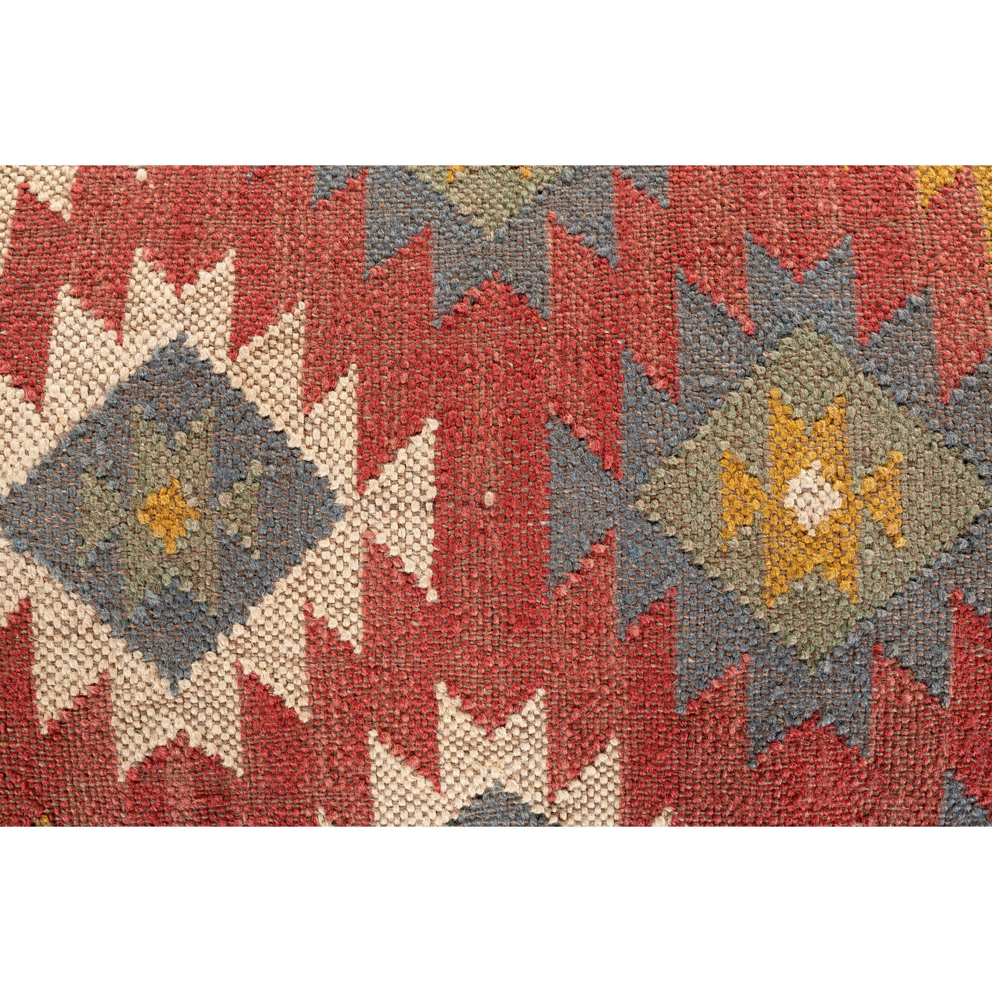 Panja - 25287 by Livabliss in dark red, sage, mustard and polished. Made from jute, wood in a rustic style.