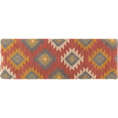 Panja - 25287 by Livabliss in dark red, sage, mustard and polished. Made from jute, wood in a rustic style.