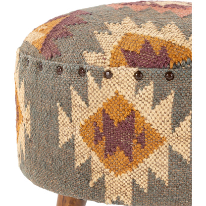 Panja - 25289 by Livabliss in dark red, sage, mustard and polished. Made from jute, wood in a rustic style.