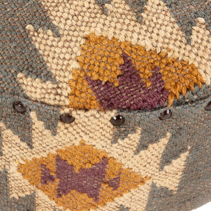 Panja - 25289 by Livabliss in dark red, sage, mustard and polished. Made from jute, wood in a rustic style.