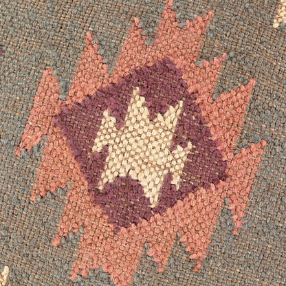 Panja - 25289 by Livabliss in dark red, sage, mustard and polished. Made from jute, wood in a rustic style.