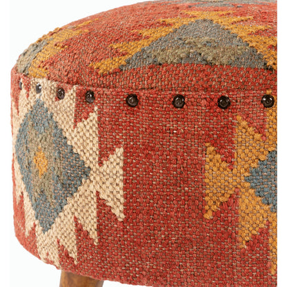 Panja - 25289 by Livabliss in dark red, sage, mustard and polished. Made from jute, wood in a rustic style.