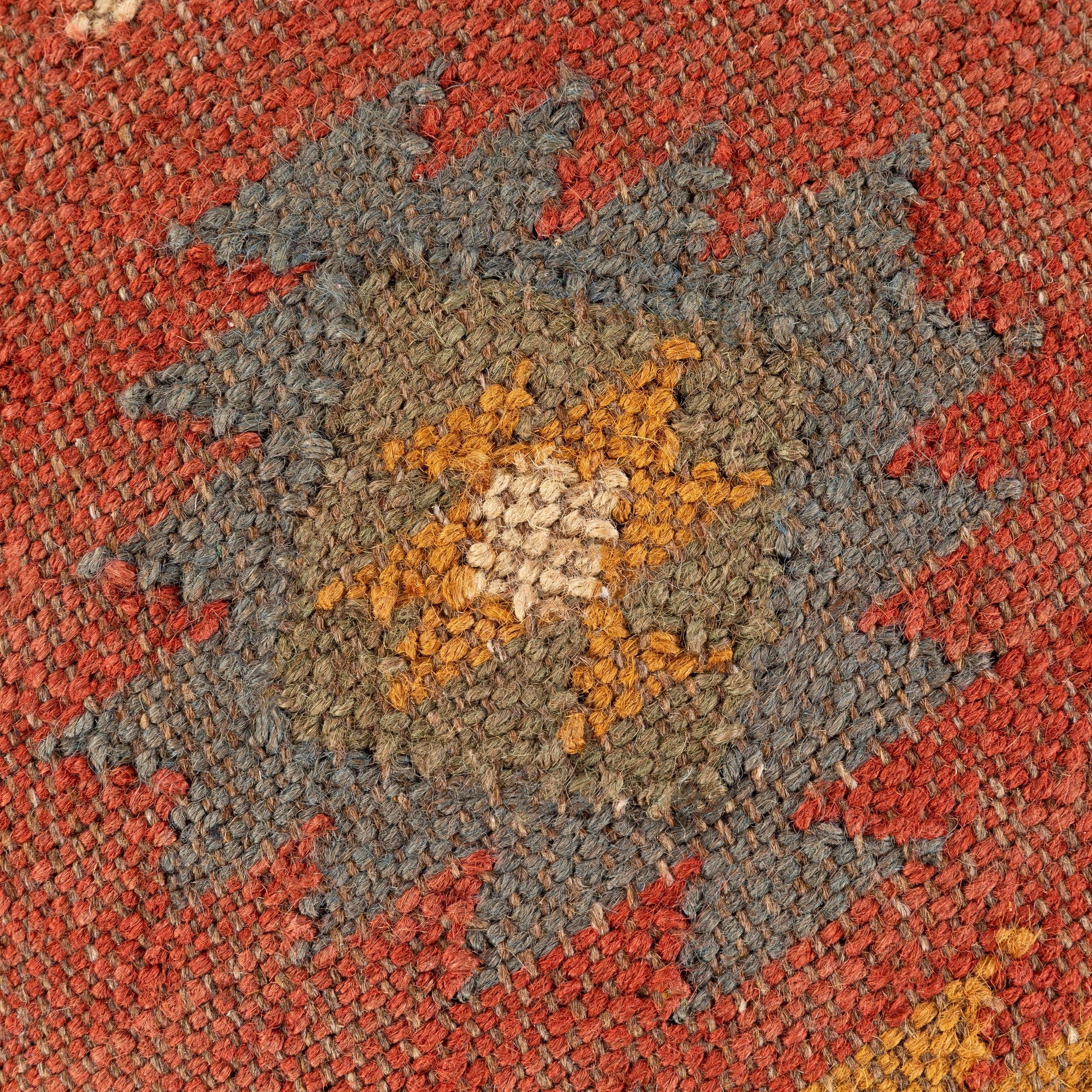 Panja - 25289 by Livabliss in dark red, sage, mustard and polished. Made from jute, wood in a rustic style.