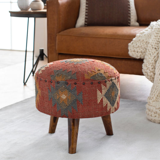 Panja - 25289 by Livabliss in dark red, sage, mustard and polished. Made from jute, wood in a rustic style.