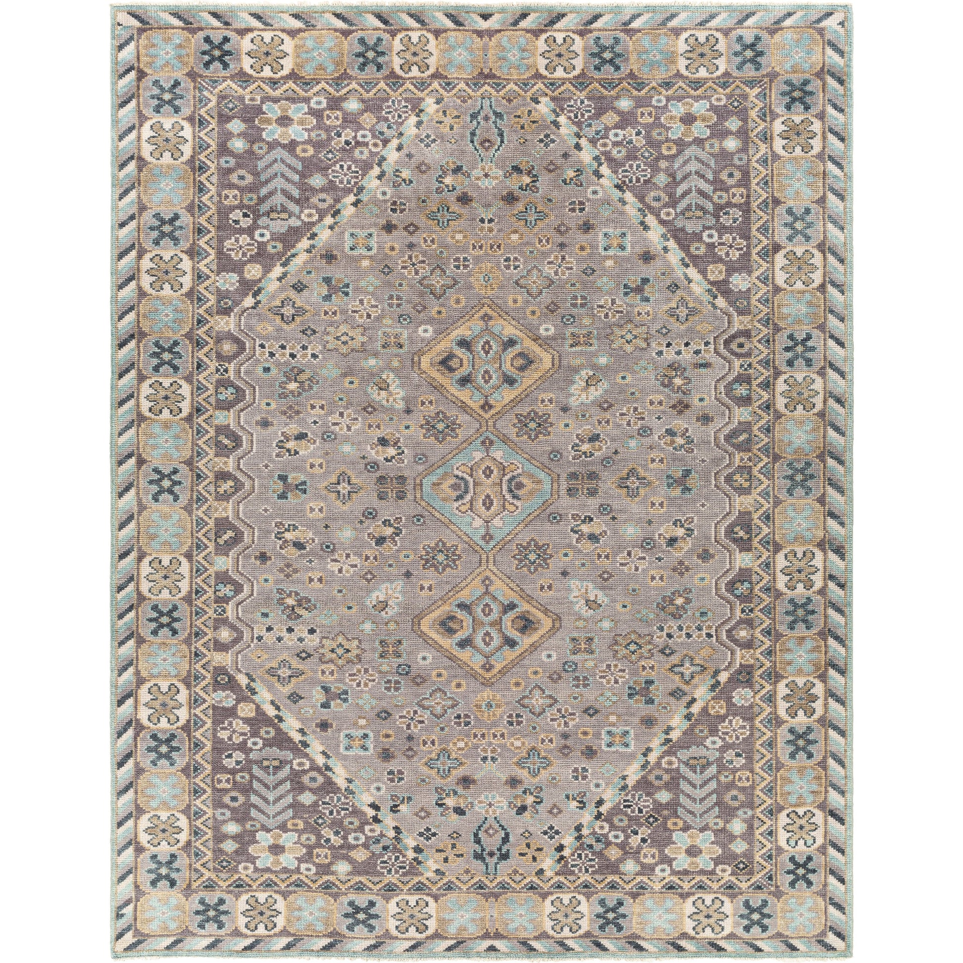 Palais Rug - 29250 by Surya in gray, black, ice blue, tan, light beige, dark blue. Made from 100% wool in a unique style.