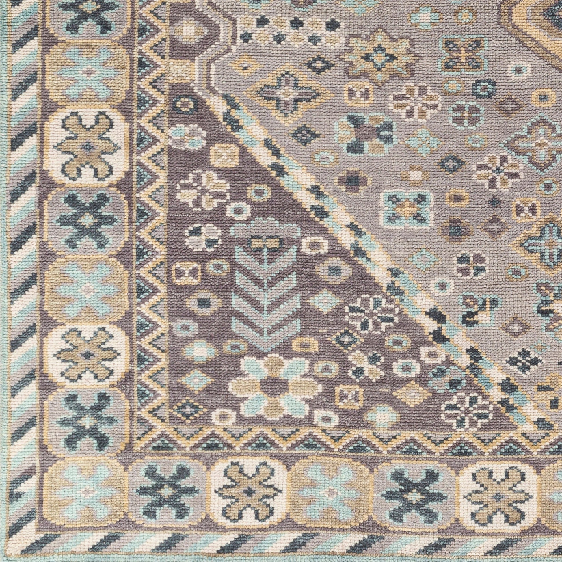 Palais Rug - 29250 by Surya in gray, black, ice blue, tan, light beige, dark blue. Made from 100% wool in a unique style.