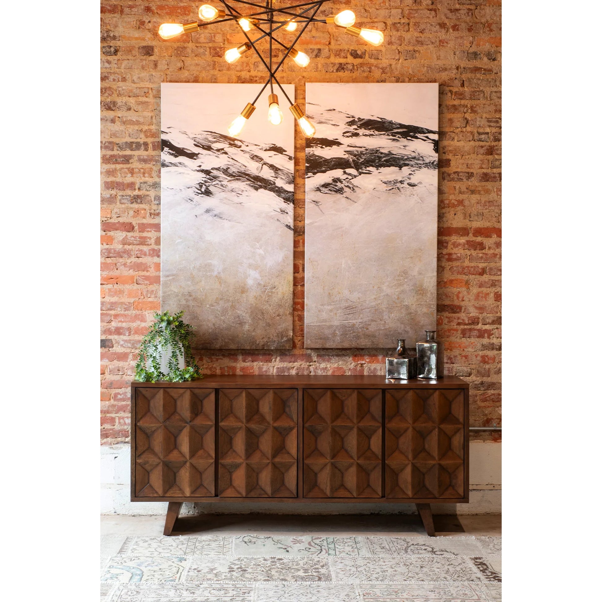 Palm Desert Sideboard by World Interiors in matte brown. Made from mango wood in a modern style.