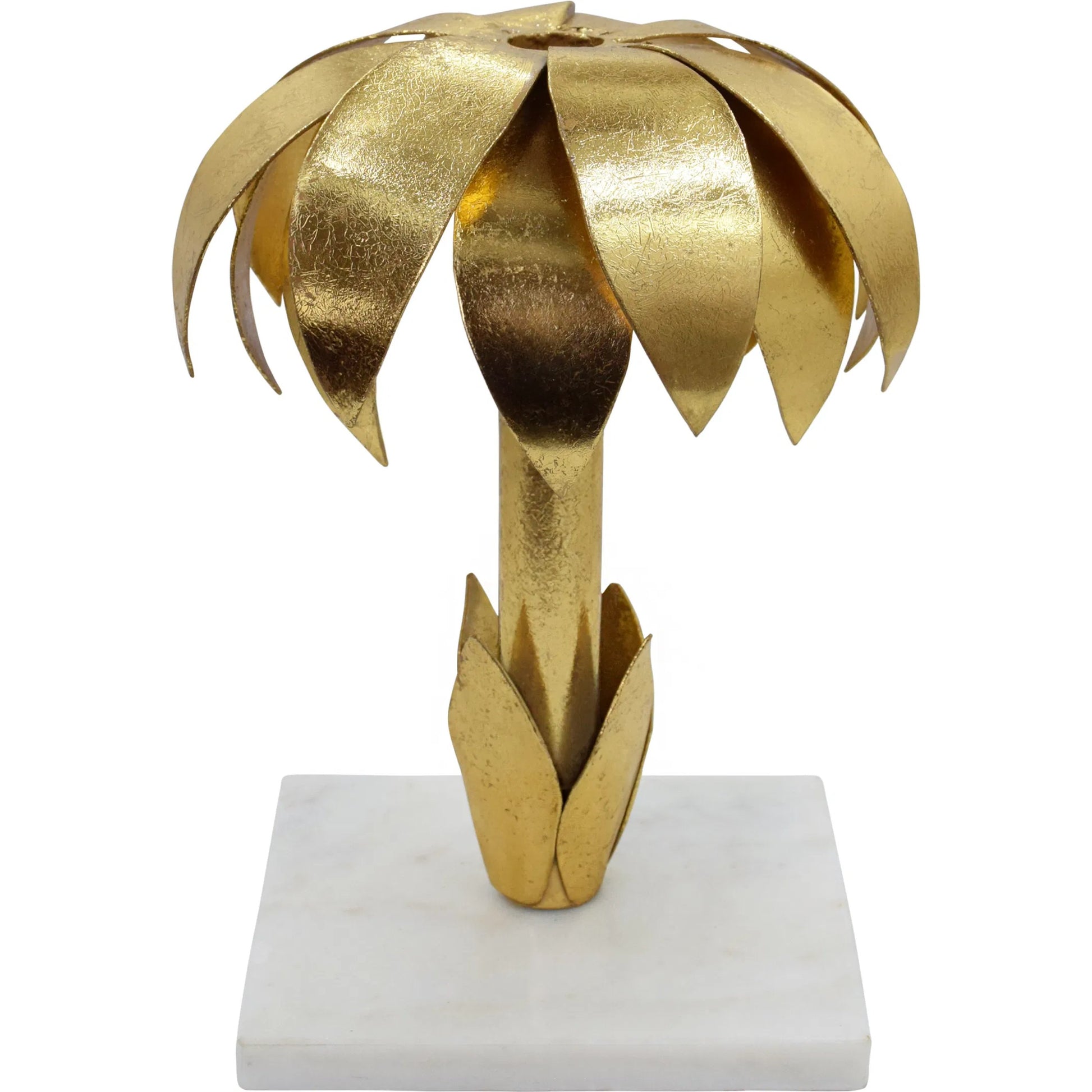 Palmy Iron Palm Tree Candle Holder by Worlds Away in gold. Made from unique in a modern style.