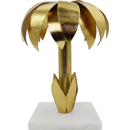 Palmy Iron Palm Tree Candle Holder by Worlds Away in gold. Made from unique in a modern style.