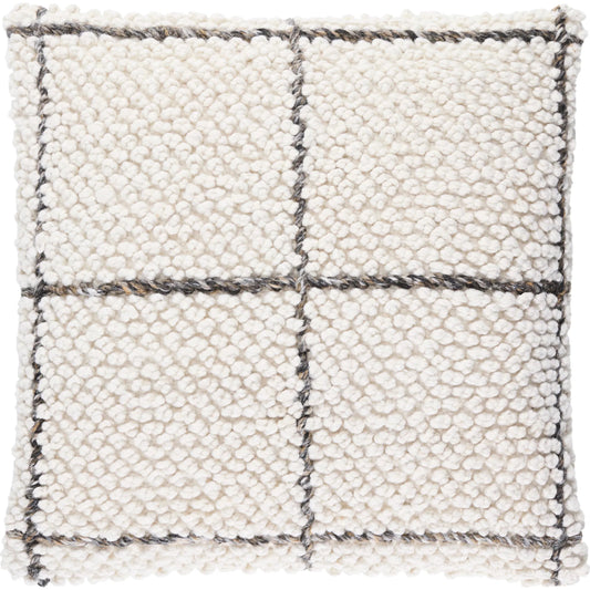 Pane Accent Pillow - 527845 by Surya in off-white, black. Made from recycled pet yarn, polyester in a unique style.