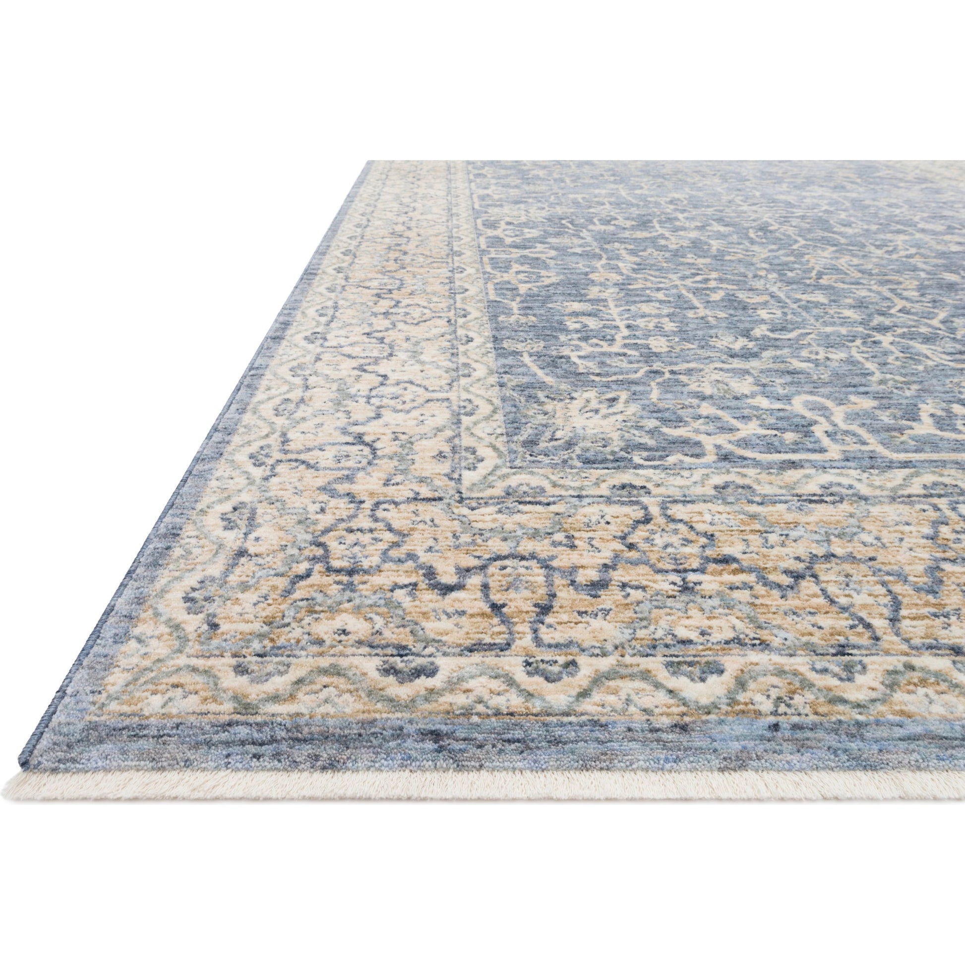 Pandora PAN-04 Rug by Loloi in dark blue, ivory. Made from 100% polyester in a traditional style.