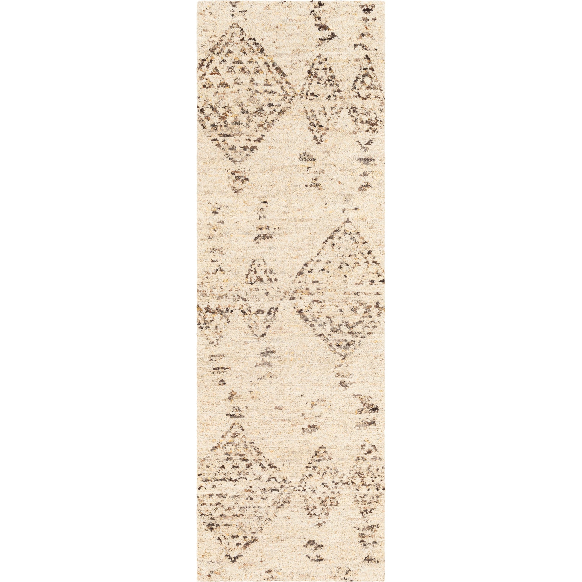 Pampa PAP-1001 Rug by Surya in cream, ivory, dark brown, charcoal, brown, black. Made from 90% wool, 10% polyester in a unique style.