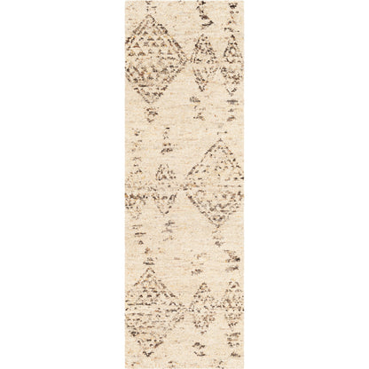 Pampa PAP-1001 Rug by Surya in cream, ivory, dark brown, charcoal, brown, black. Made from 90% wool, 10% polyester in a unique style.