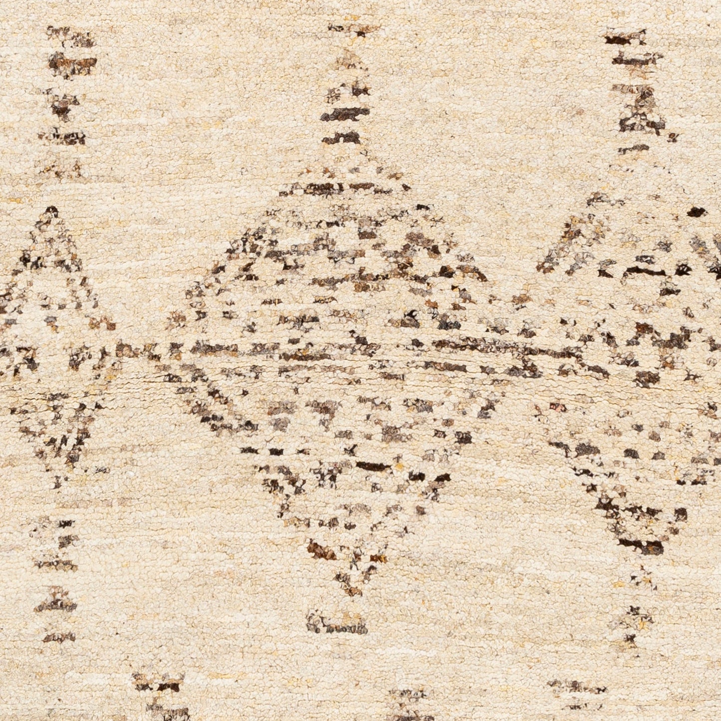 008 SI-1888138,SI-1888139,SI-1888140,SI-1888141,SI-1888142,SI-1888143 | Closeup | Pampa PAP-1001 Rug by Surya in cream, ivory, dark brown, charcoal, brown, black. Made from 90% wool, 10% polyester in a unique style.