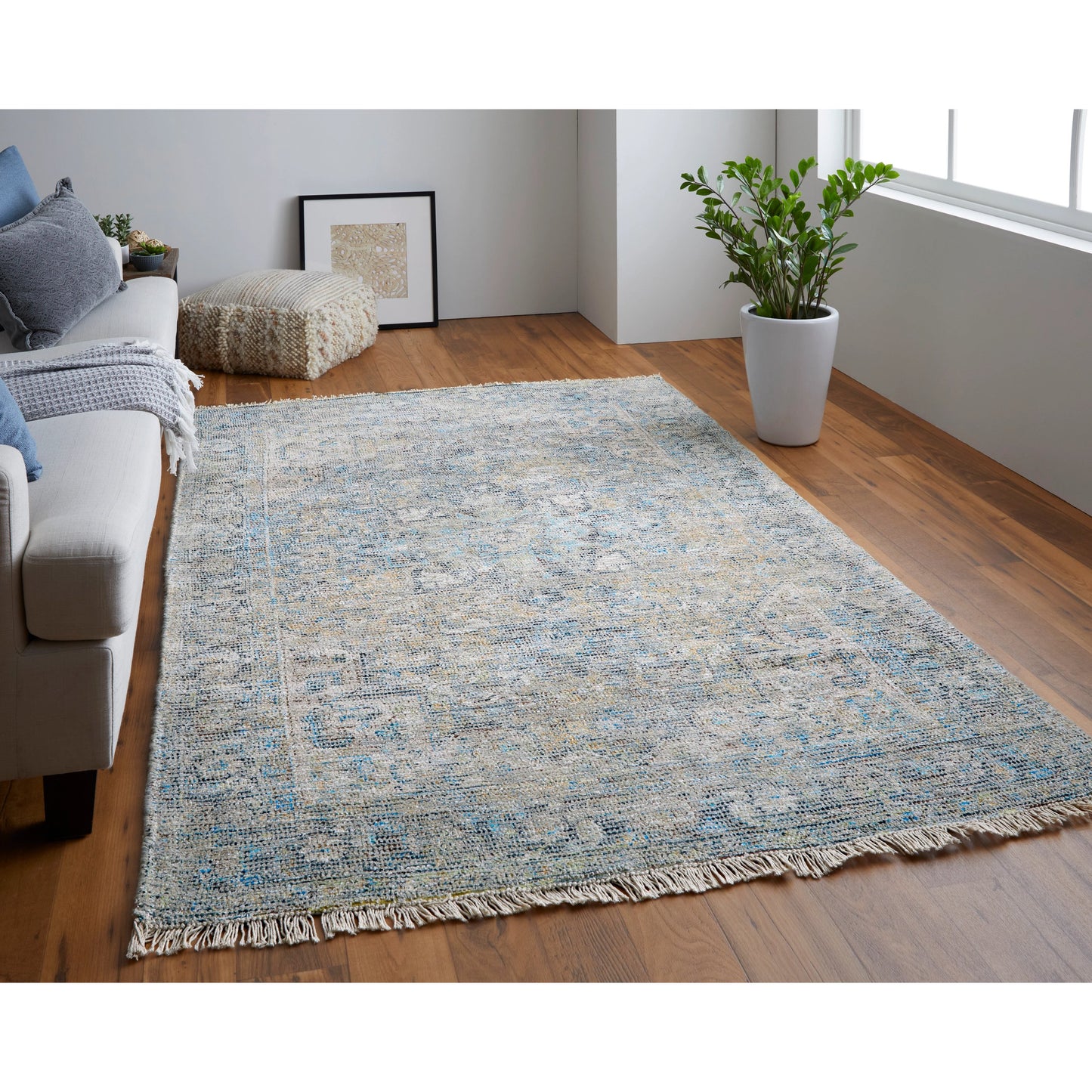 015 SI-1754240,SI-1754241,SI-1754242,SI-1754243,SI-1754244,SI-1754245 | Lifestyle | Caldwell Transitional Rug - 8802F by Feizy in blue, gray, tan. Made from wool, viscose in a unique style.