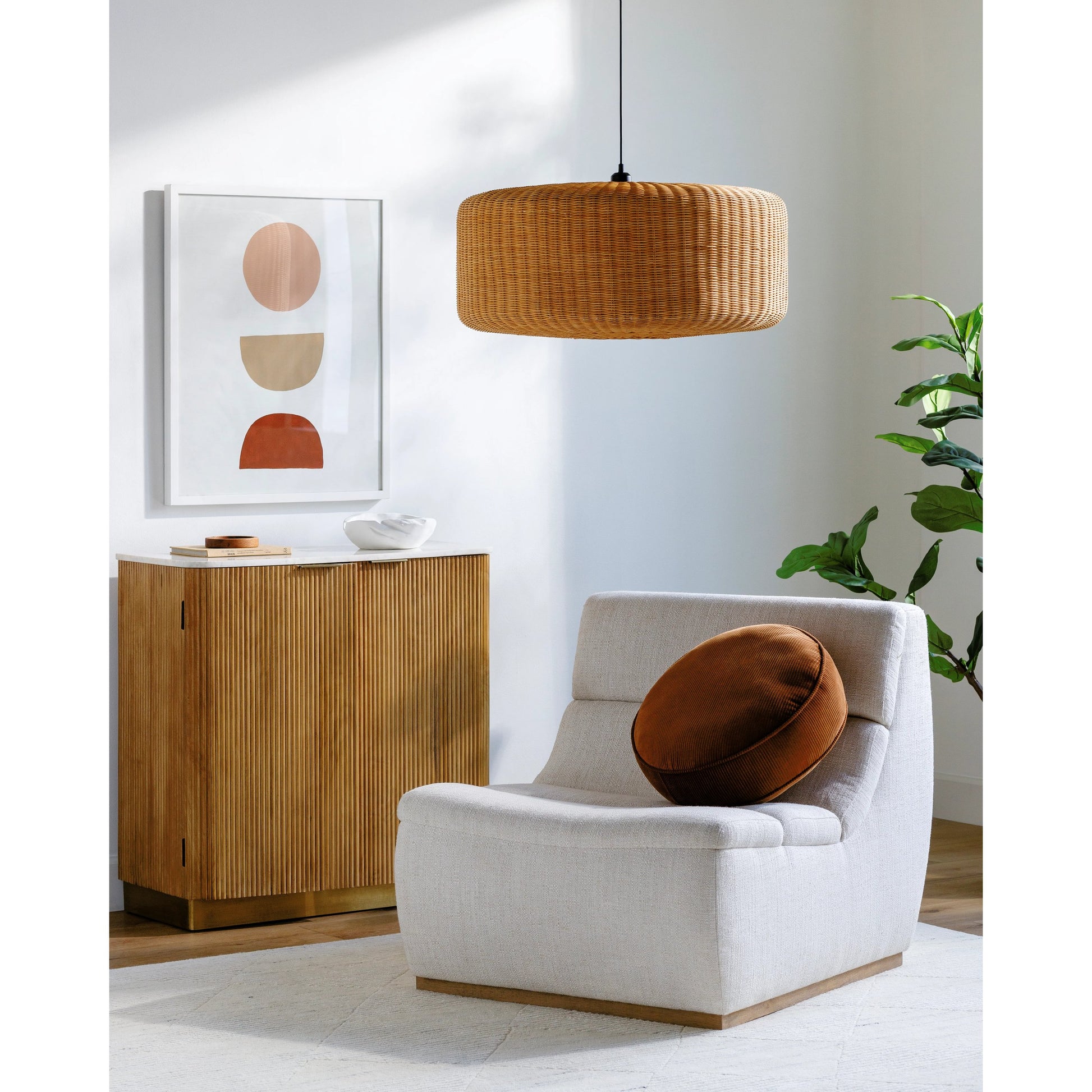 Pari Pendant - 529012 by Surya in black, camel and hand paintednaturalhand painted. Made from rattan in a rustic style.