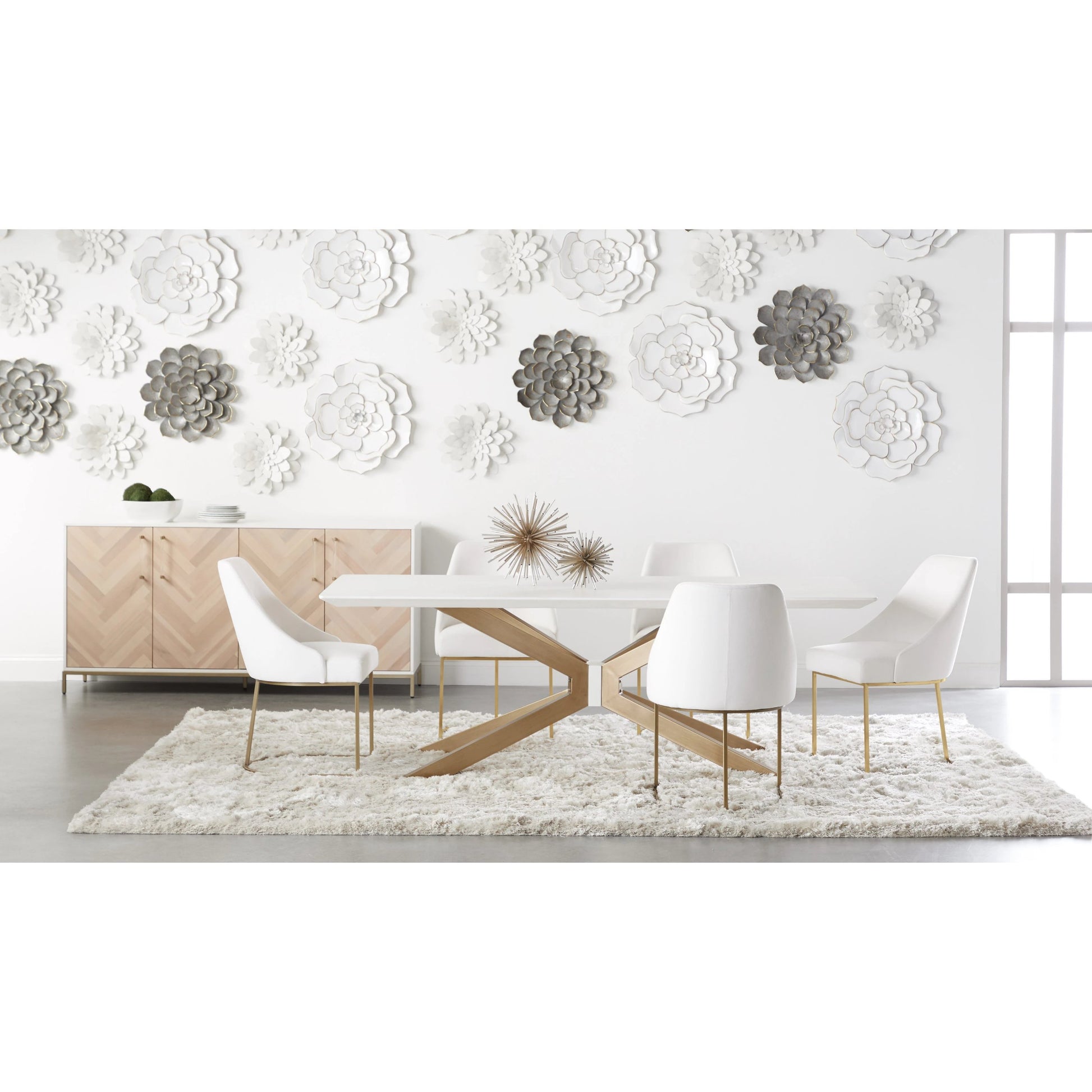 Parissa Dining Chair (Set of 2) by Essentials For Living in livesmart peyton-pearl, brushed gold. Made from metal, fabric in a modern style.