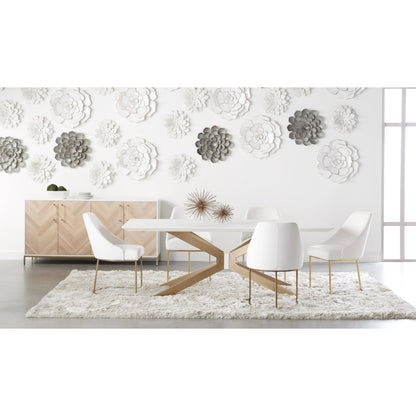 Parissa Dining Chair (Set of 2) by Essentials For Living in livesmart peyton-pearl, brushed gold. Made from metal, fabric in a modern style.