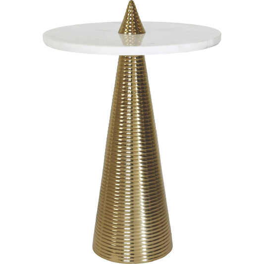 Pasha Round Side Table by Worlds Away. Made from brass, marble in a unique style.