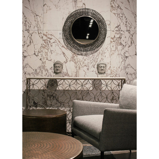 Patio Buddha Head by LH Imports in light grey. Made from ficonstone ash grey in a modern style.