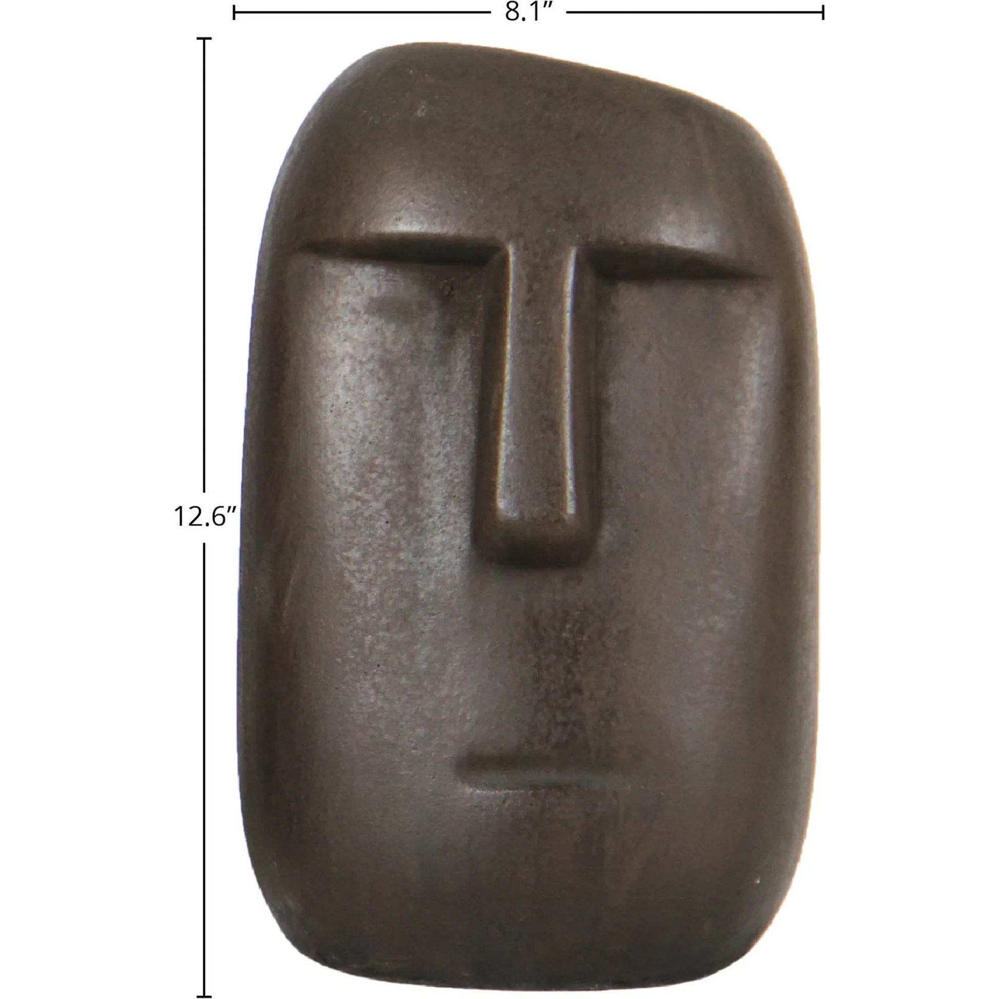 Patio Moai Statue by LH Imports in dark brown. Made from ficonstone antique brown in a modern style.