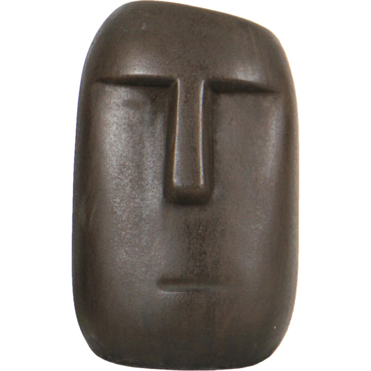 Patio Moai Statue by LH Imports in dark brown. Made from ficonstone antique brown in a modern style.