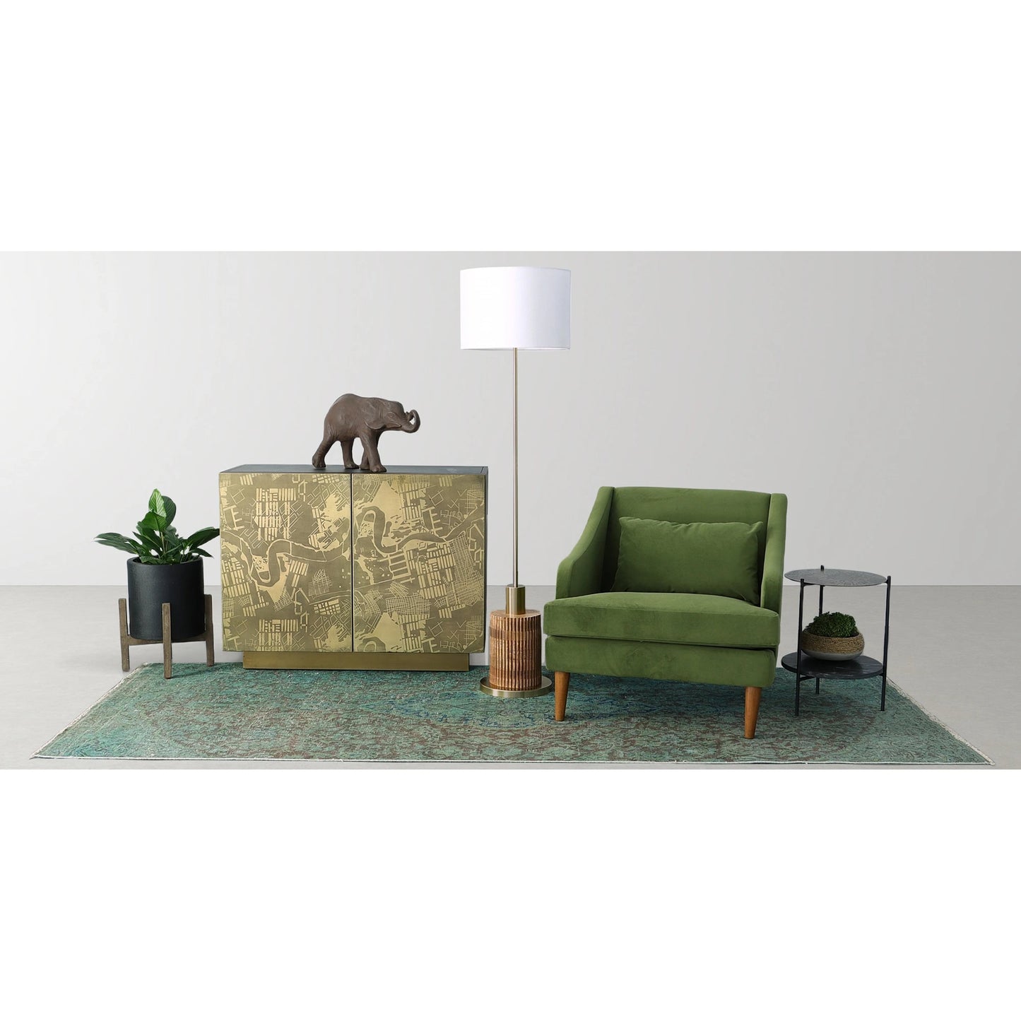 007 SI-2004372 | Lifestyle | Patio Round Small Standing Pot by LH Imports in distressed brown. Made from unique in a modern style.