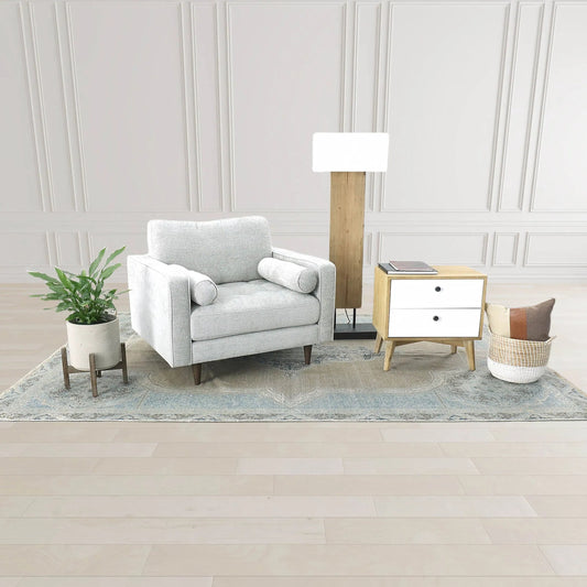 Patio Round Standing Pot, Cement Grey by LH Imports in cement grey and brown washed. Made from cement, solid acacia in a modern style.