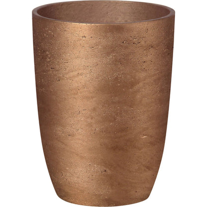 Mineral Tapered Vase by LH Imports in metallic bronze. Made from ro-cement in a modern style.