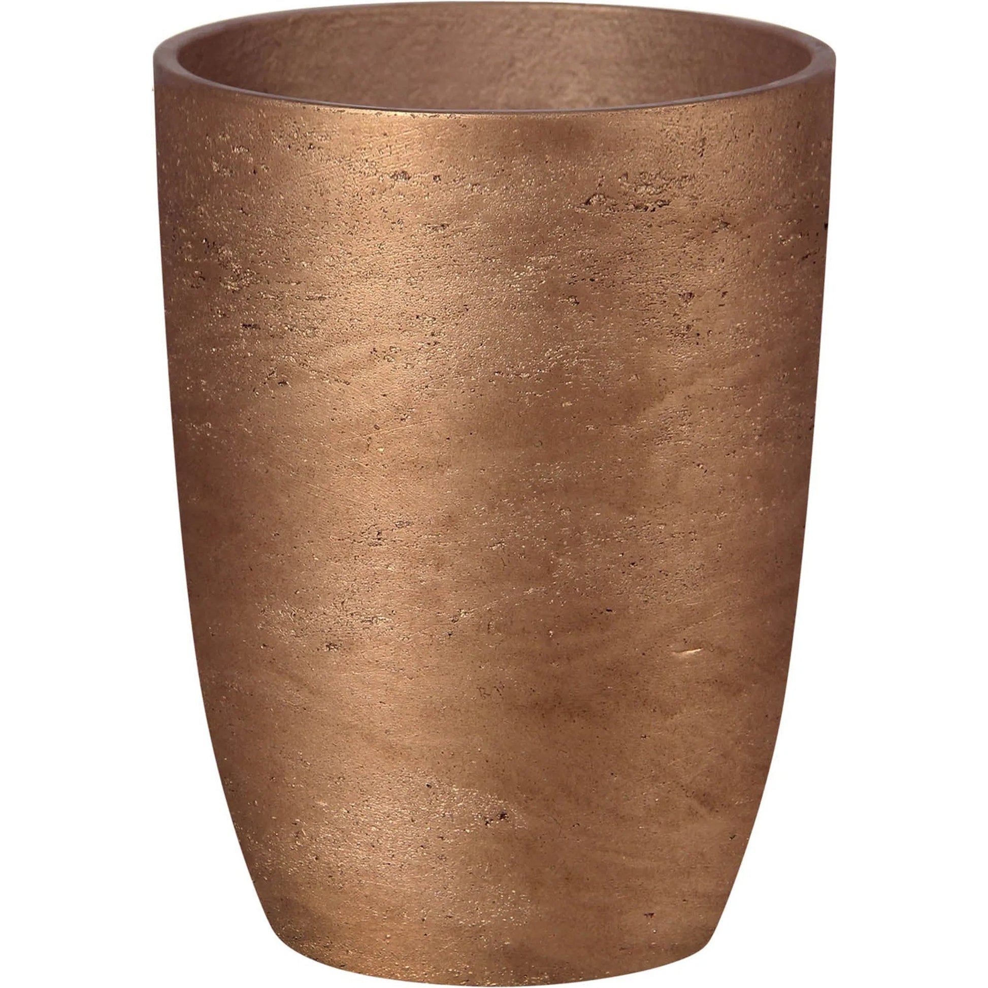 Mineral Tapered Vase by LH Imports in metallic bronze. Made from ro-cement in a modern style.